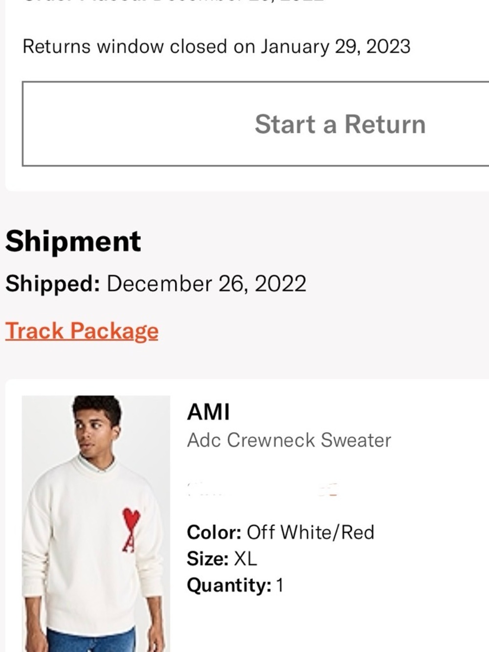 Ami Alexandre Mattiussi Cream Sweater with Red Heart - Picture 11 of 11